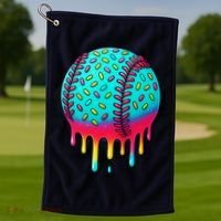 Ice Cream Drip Baseball Stuff Baseball Golf Towel thumb 1