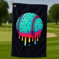 Ice Cream Drip Baseball Stuff Baseball Golf Towel thumb 1
