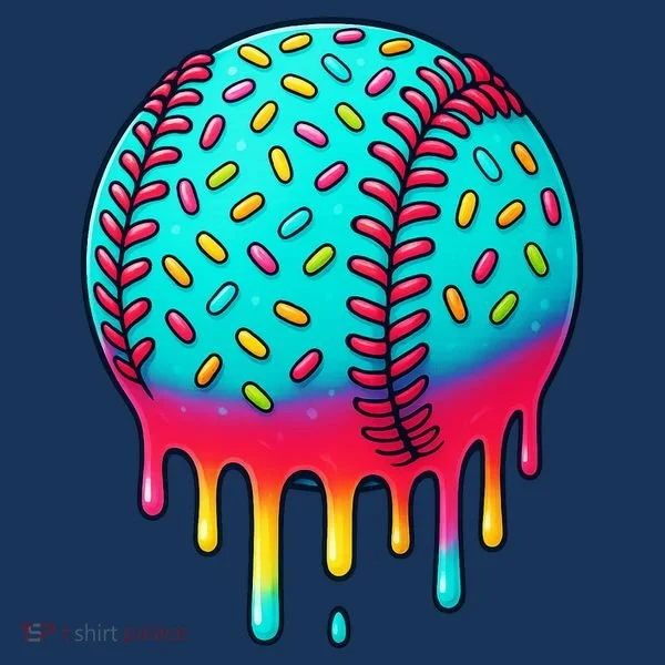 Ice Cream Drip Baseball Stuff Baseball Golf Towel