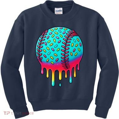 Ice Cream Drip Baseball Stuff Baseball Kids Sweatshirt
