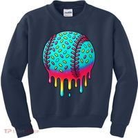 Ice Cream Drip Baseball Stuff Baseball Kids Sweatshirt thumb 0