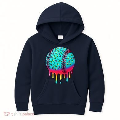 Ice Cream Drip Baseball Stuff Baseball Kids Hoodie
