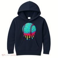 Ice Cream Drip Baseball Stuff Baseball Kids Hoodie thumb 0