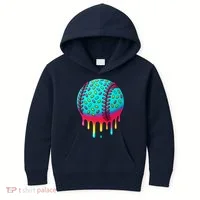 Ice Cream Drip Baseball Stuff Baseball Kids Hoodie thumb 0