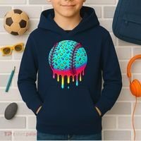 Ice Cream Drip Baseball Stuff Baseball Kids Hoodie thumb 2