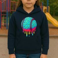 Ice Cream Drip Baseball Stuff Baseball Kids Hoodie thumb 3