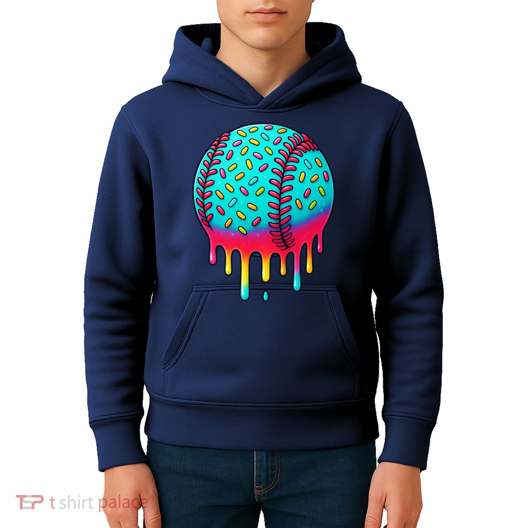Ice Cream Drip Baseball Stuff Baseball Kids Hoodie