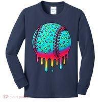 Ice Cream Drip Baseball Stuff Baseball Kids Long Sleeve Shirt thumb 0