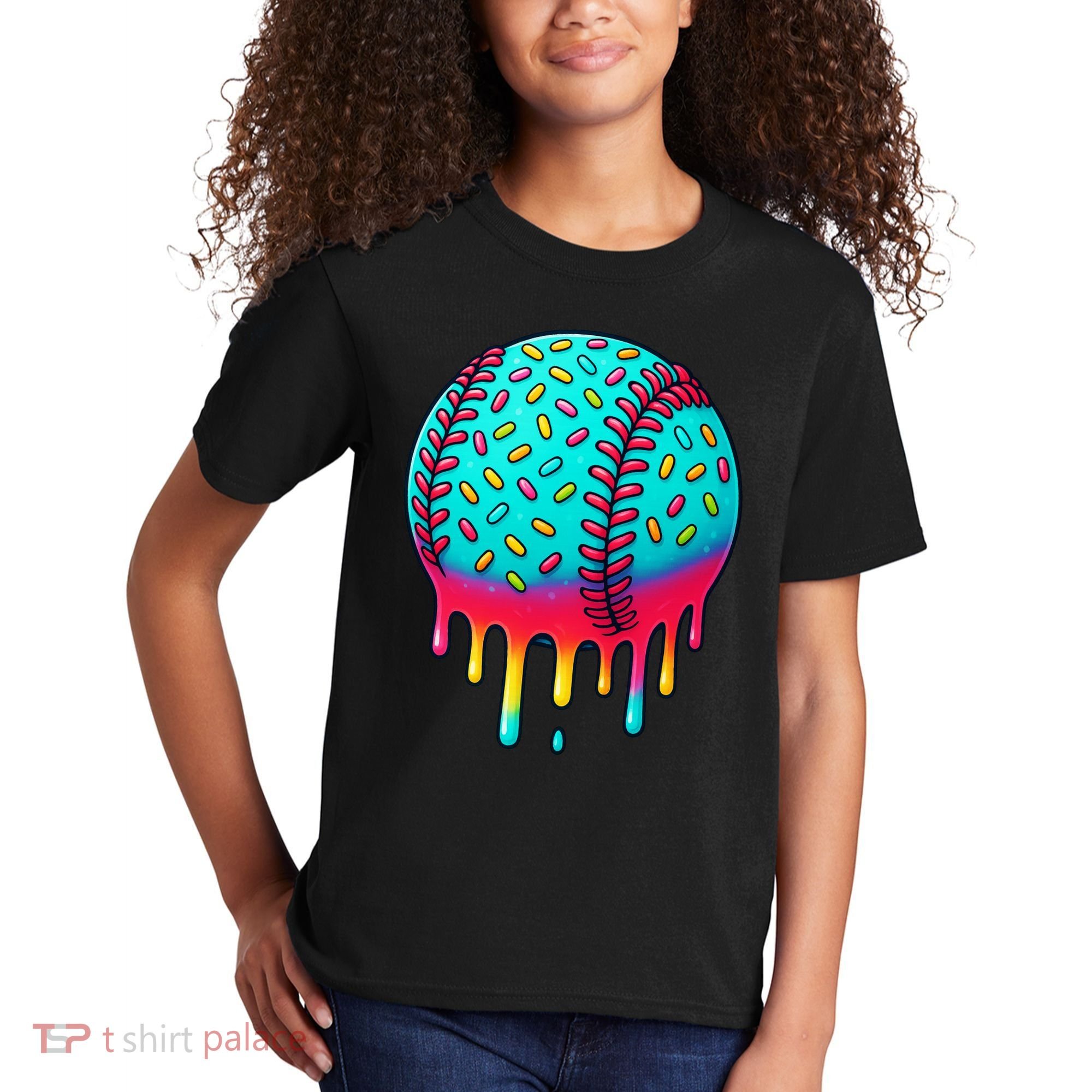 Ice Cream Drip Baseball Stuff Baseball Kids T-Shirt