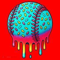 Ice Cream Drip Baseball Stuff Baseball Santa Hat thumb 1
