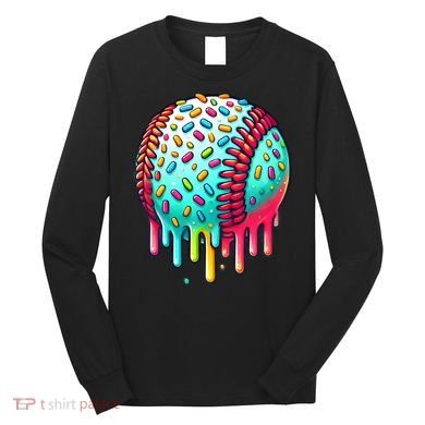 Ice Cream Drip Baseball Stuff Baseball Drip Long Sleeve Shirt