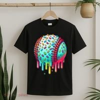 Ice Cream Drip Baseball Stuff Baseball Drip T-Shirt thumb 2