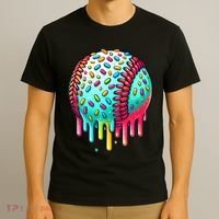 Ice Cream Drip Baseball Stuff Baseball Drip T-Shirt thumb 3