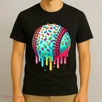 Ice Cream Drip Baseball Stuff Baseball Drip T-Shirt thumb 3