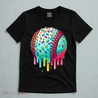 Ice Cream Drip Baseball Stuff Baseball Drip T-Shirt thumb 5