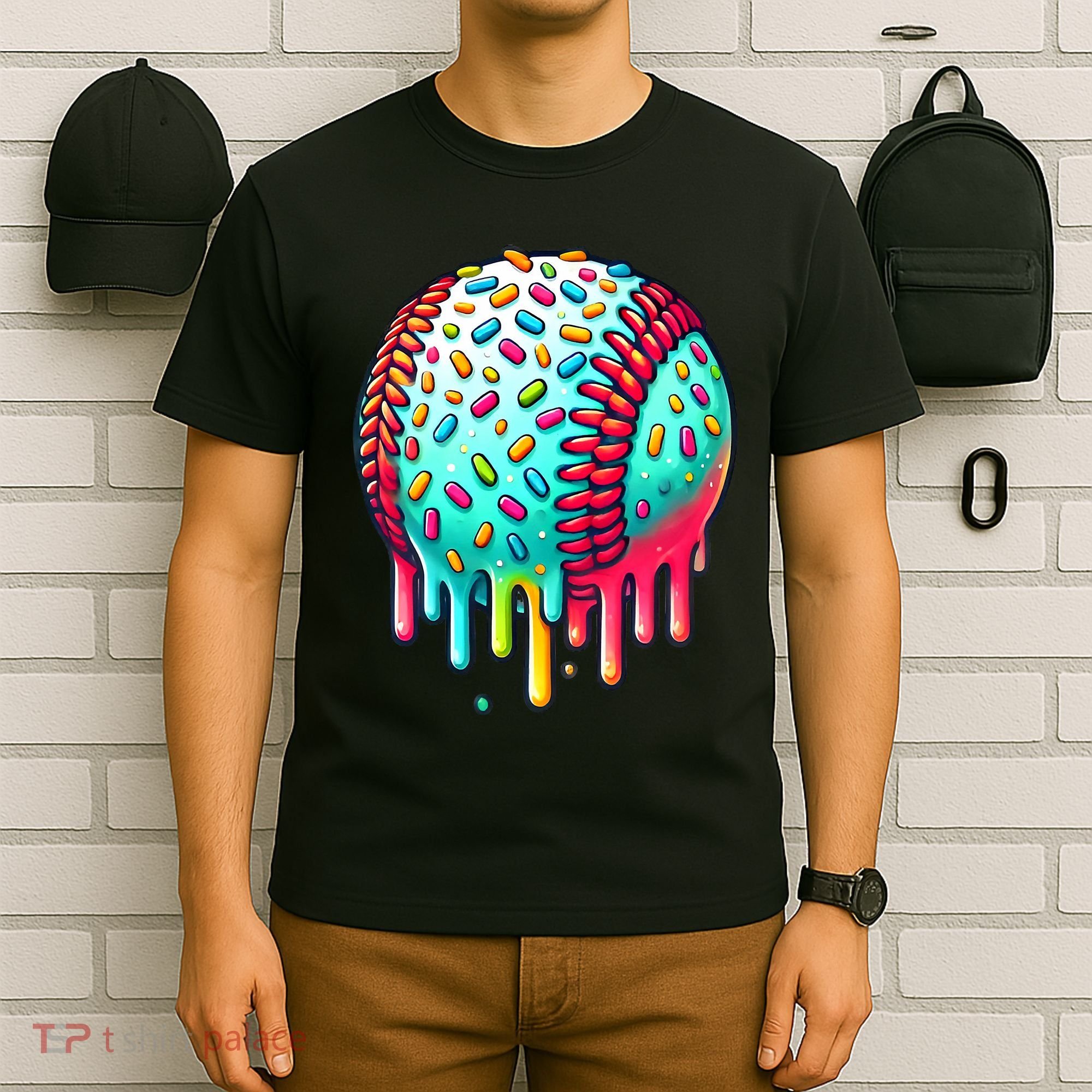 Ice Cream Drip Baseball Stuff Baseball Drip T-Shirt