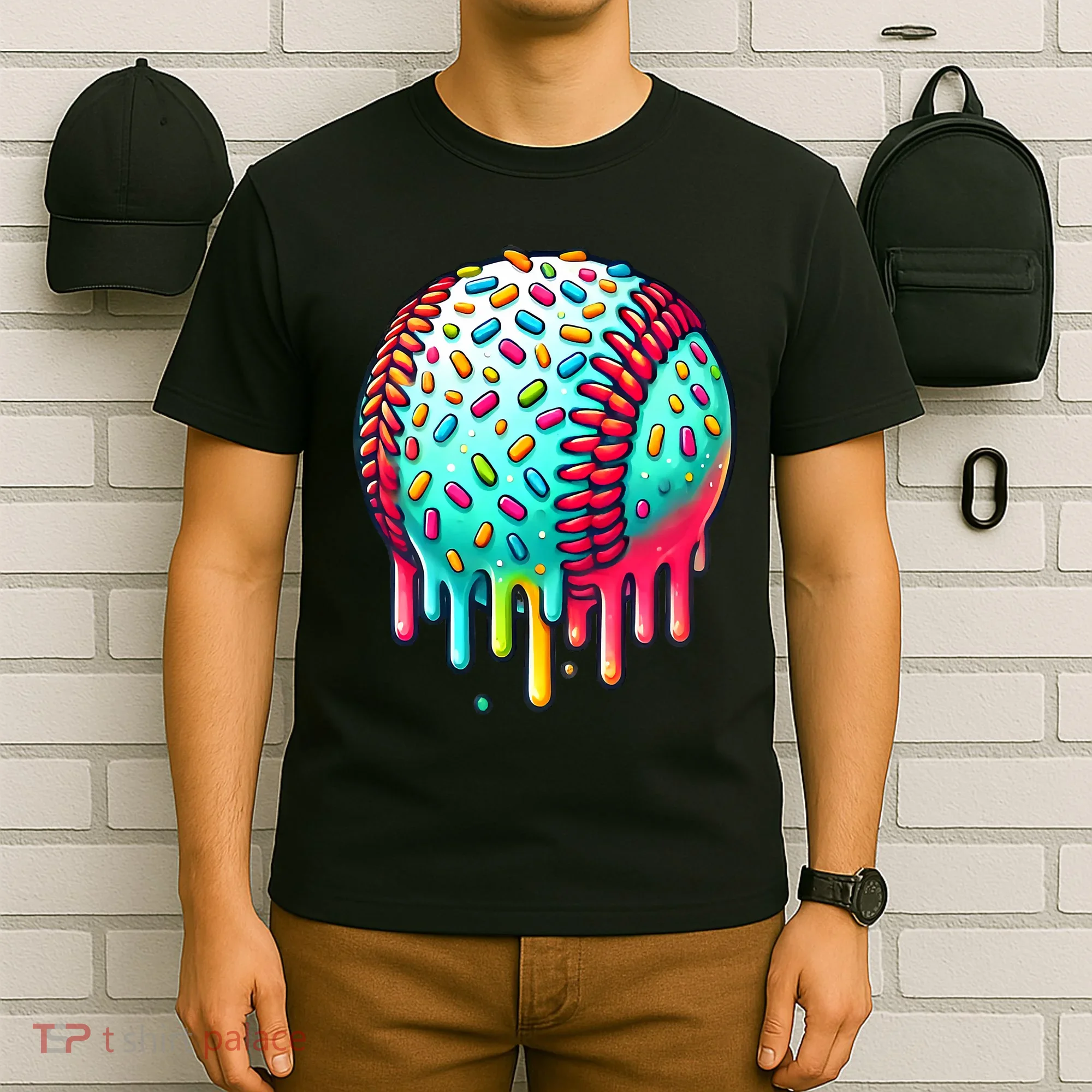 Ice Cream Drip Baseball Stuff Baseball Drip T-Shirt