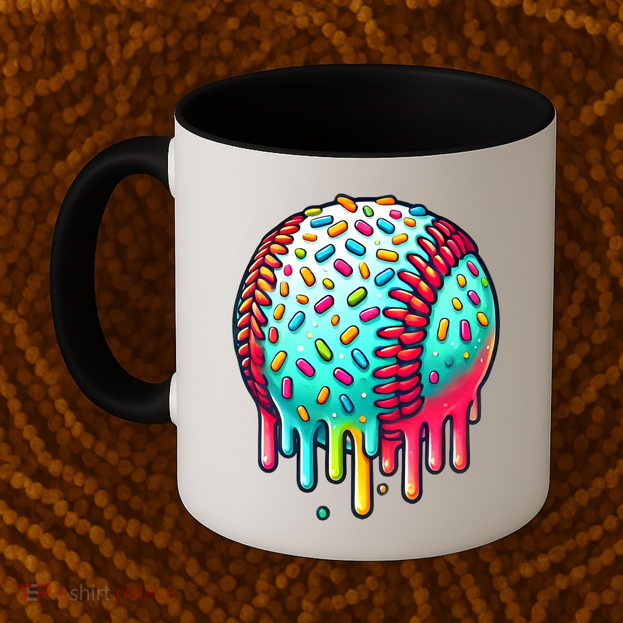 Ice Cream Drip Baseball Stuff Baseball Drip Coffee Mug