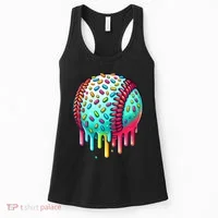 Ice Cream Drip Baseball Stuff Baseball Drip Women's Tank Top thumb 0