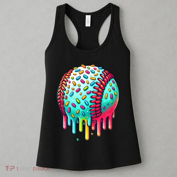 Ice Cream Drip Baseball Stuff Baseball Drip Women's Tank Top