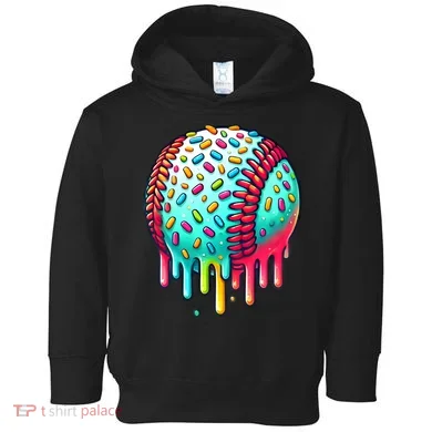 Ice Cream Drip Baseball Stuff Baseball Drip Toddler Hoodie
