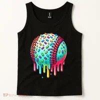 Ice Cream Drip Baseball Stuff Baseball Drip Tank Top thumb 2