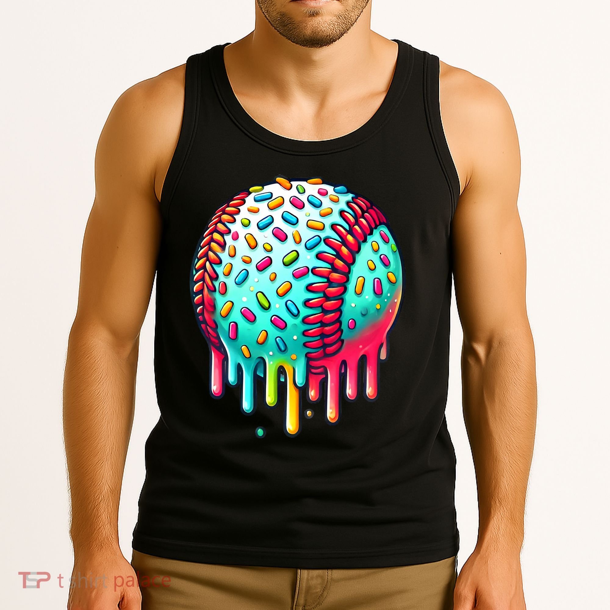 Ice Cream Drip Baseball Stuff Baseball Drip Tank Top