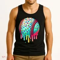 Ice Cream Drip Baseball Stuff Baseball Drip Tank Top thumb 3