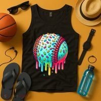 Ice Cream Drip Baseball Stuff Baseball Drip Tank Top thumb 4