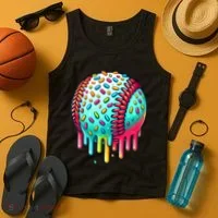 Ice Cream Drip Baseball Stuff Baseball Drip Tank Top thumb 4
