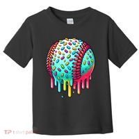 Ice Cream Drip Baseball Stuff Baseball Drip Toddler T-Shirt thumb 0