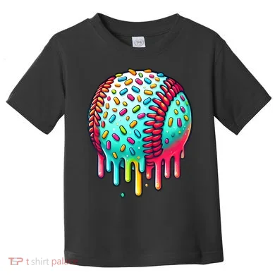 Ice Cream Drip Baseball Stuff Baseball Drip Toddler T-Shirt