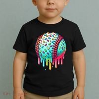 Ice Cream Drip Baseball Stuff Baseball Drip Toddler T-Shirt thumb 2