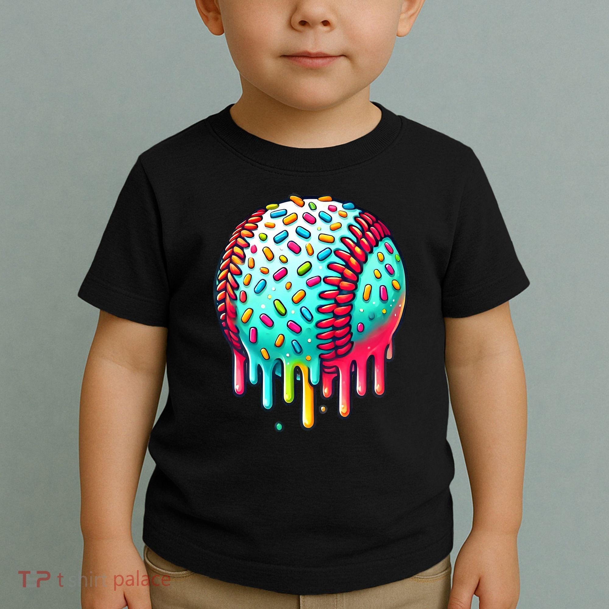 Ice Cream Drip Baseball Stuff Baseball Drip Toddler T-Shirt