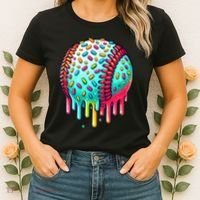 Ice Cream Drip Baseball Stuff Baseball Drip Women's T-Shirt thumb 2