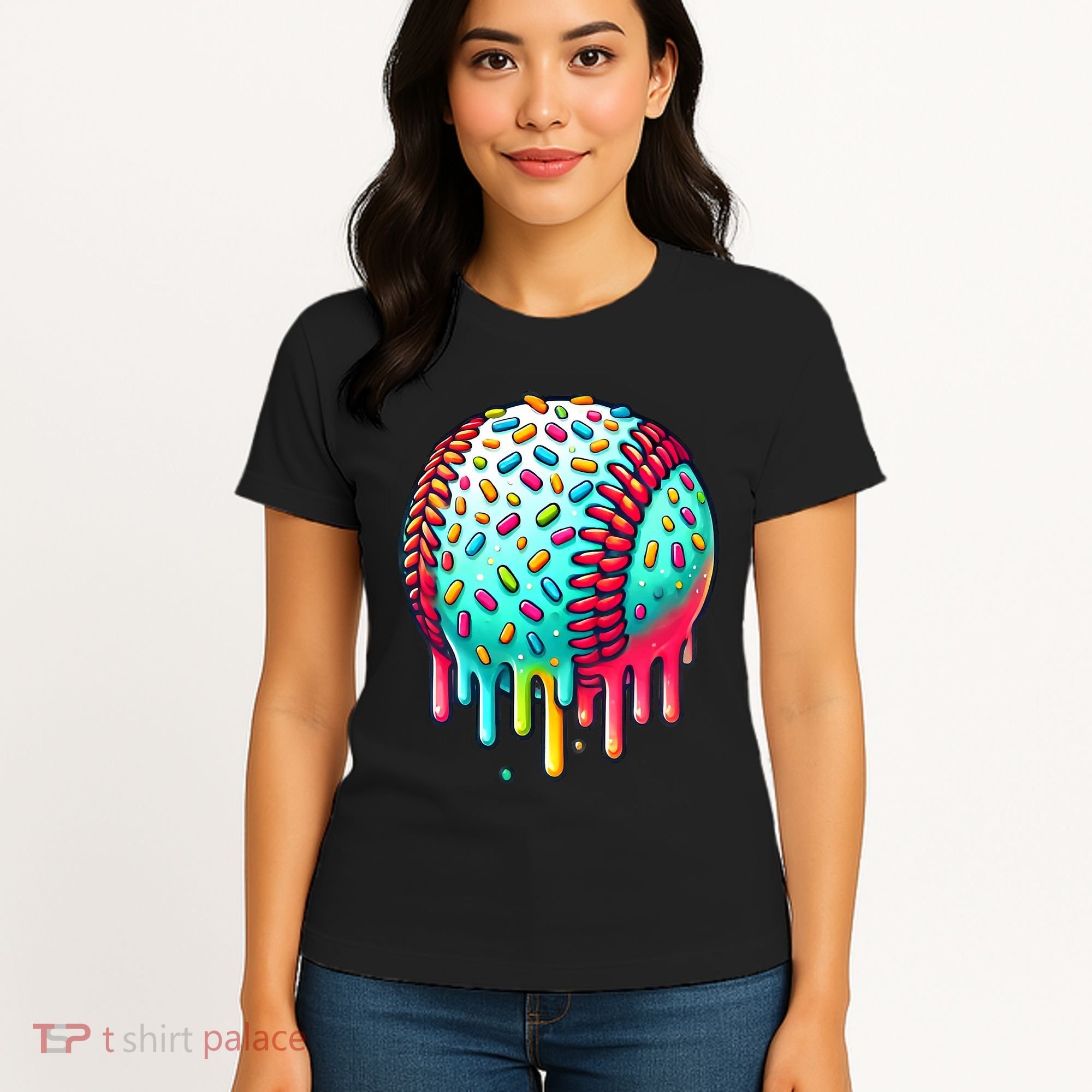 Ice Cream Drip Baseball Stuff Baseball Drip Women's T-Shirt