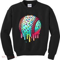 Ice Cream Drip Baseball Stuff Baseball Drip Kids Sweatshirt thumb 0