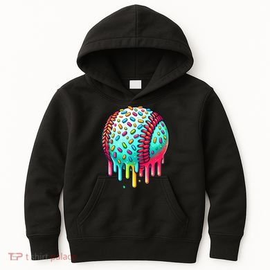 Ice Cream Drip Baseball Stuff Baseball Drip Kids Hoodie