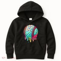 Ice Cream Drip Baseball Stuff Baseball Drip Kids Hoodie thumb 0