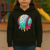 Ice Cream Drip Baseball Stuff Baseball Drip Kids Hoodie thumb 3
