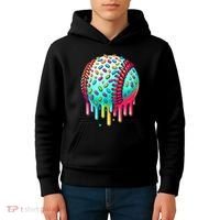 Ice Cream Drip Baseball Stuff Baseball Drip Kids Hoodie thumb 4