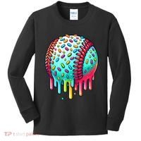 Ice Cream Drip Baseball Stuff Baseball Drip Kids Long Sleeve Shirt thumb 0