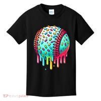 Ice Cream Drip Baseball Stuff Baseball Drip Kids T-Shirt thumb 0