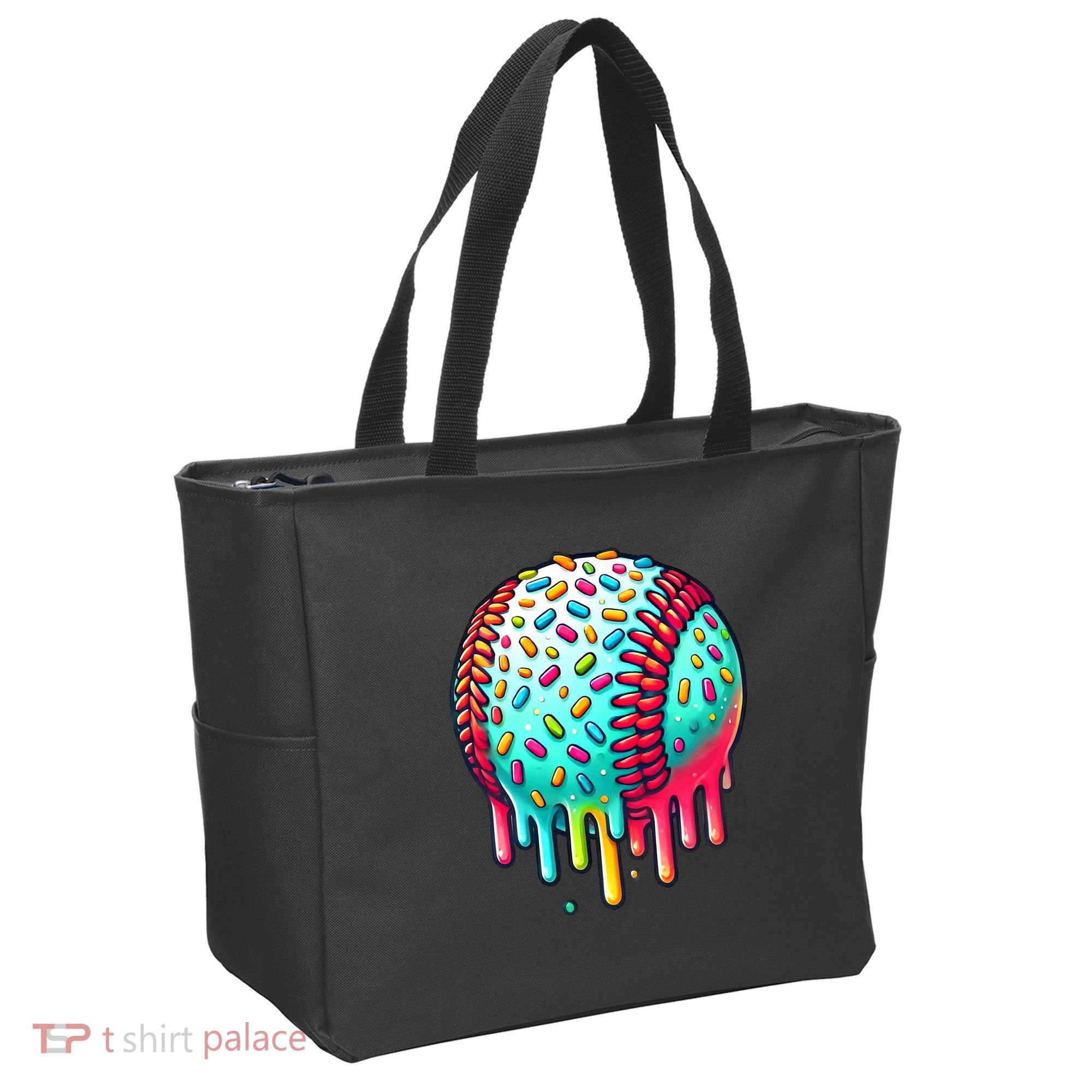 Ice Cream Drip Baseball Stuff Baseball Drip Tote Bag