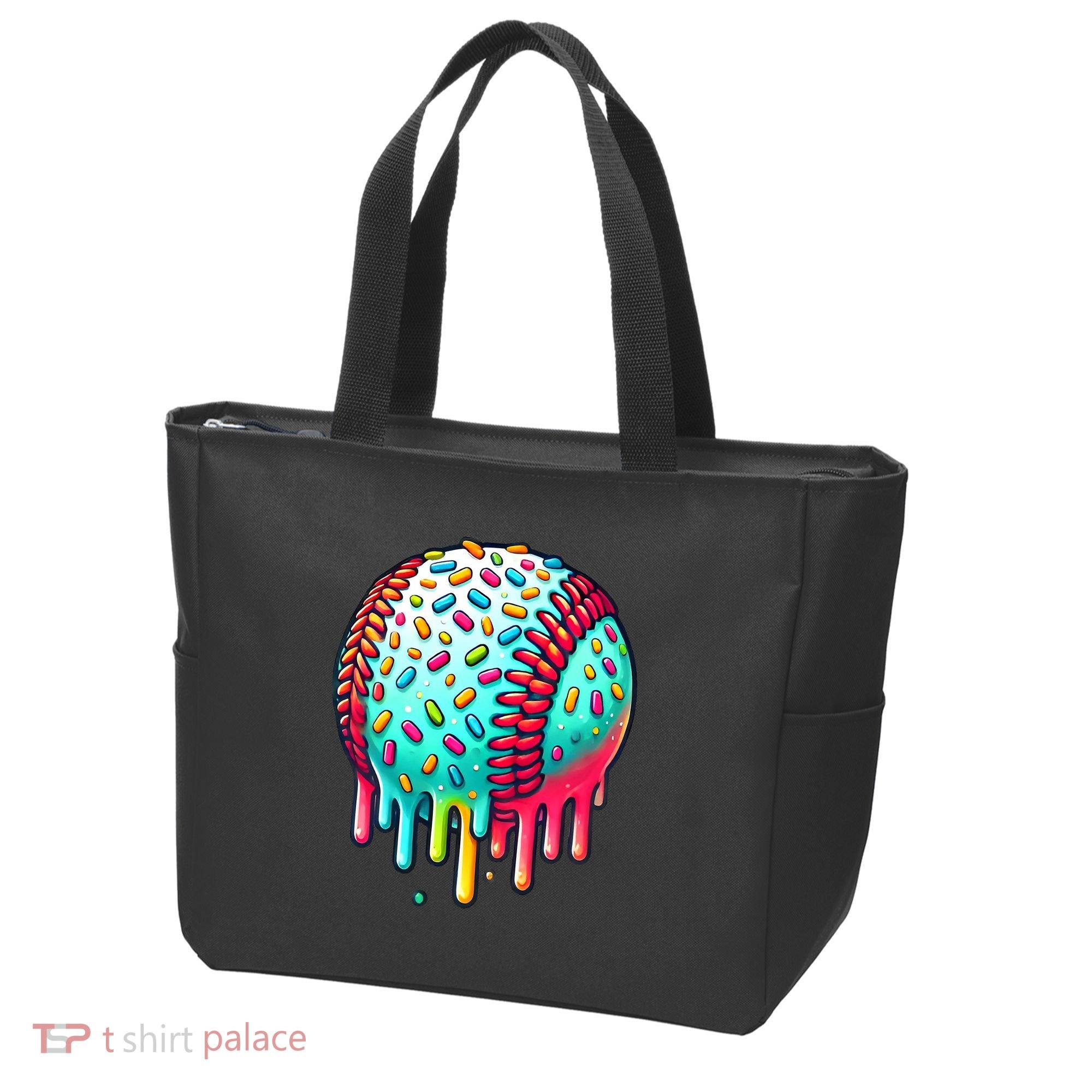 Ice Cream Drip Baseball Stuff Baseball Drip Tote Bag