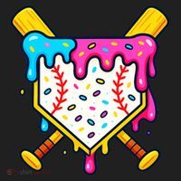 Ice Cream Drip Baseball Bat Home Plate Cool Women's Sweatshirt thumb 2