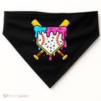 Ice Cream Drip Baseball Bat Home Plate Cool USA-Made Doggie Bandana thumb 0