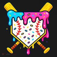 Ice Cream Drip Baseball Bat Home Plate Cool USA-Made Doggie Bandana thumb 2