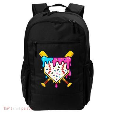 Ice Cream Drip Baseball Bat Home Plate Cool Backpack