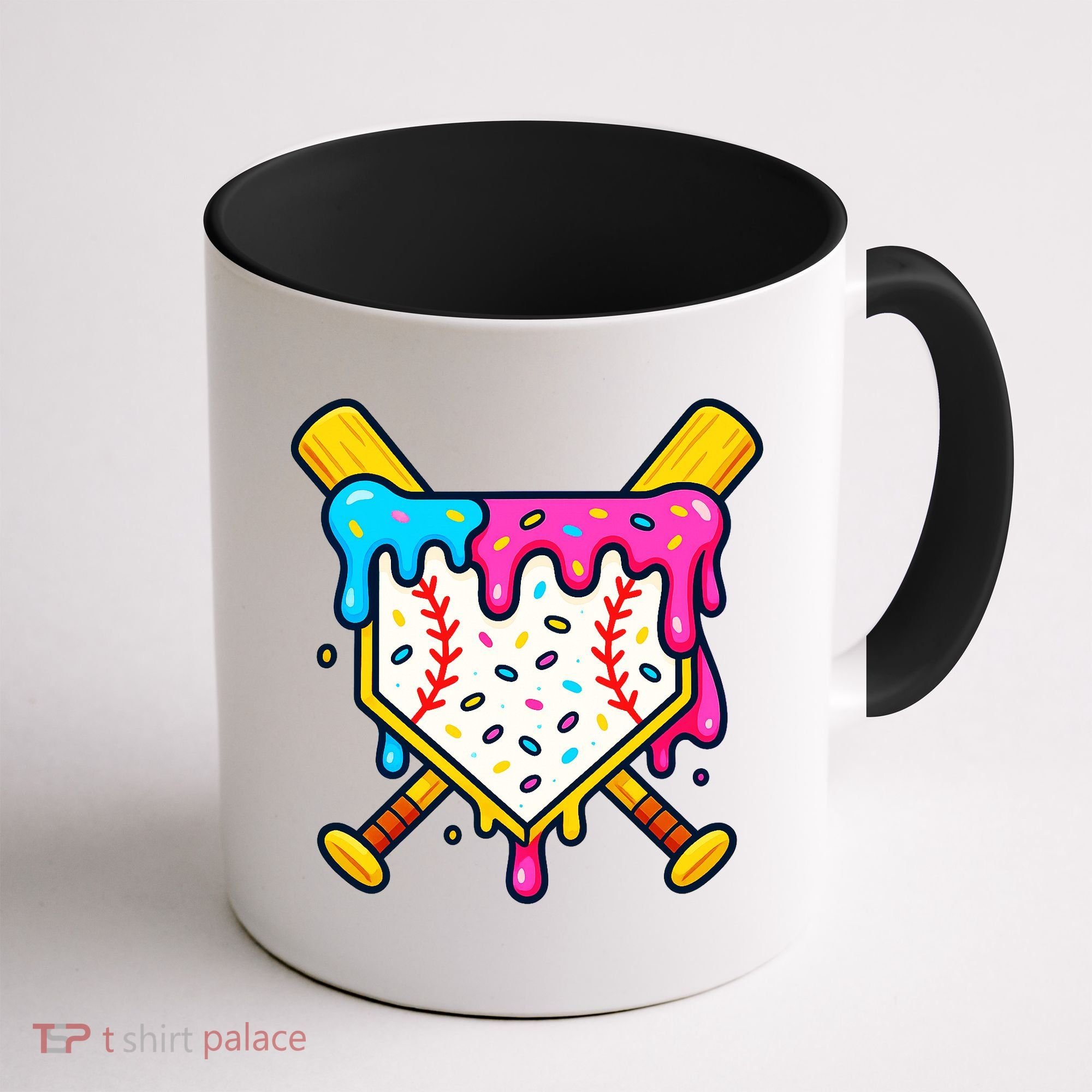 Ice Cream Drip Baseball Bat Home Plate Cool Coffee Mug